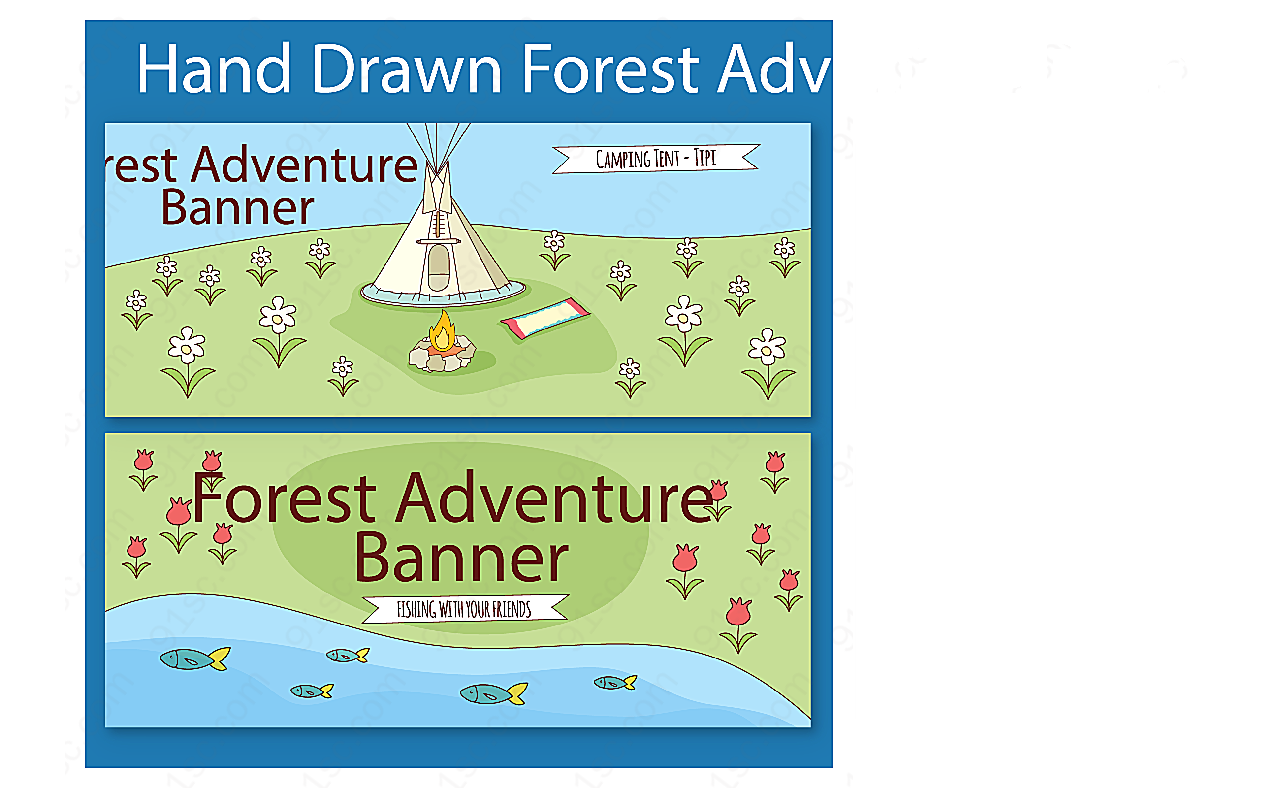 森林探险banner平面广告