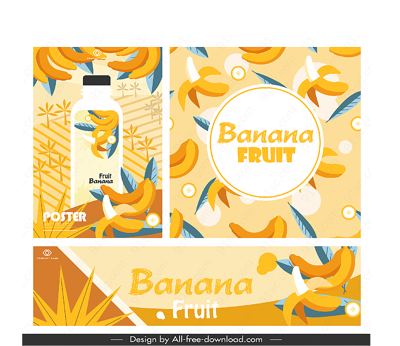 香蕉元素banner平面广告