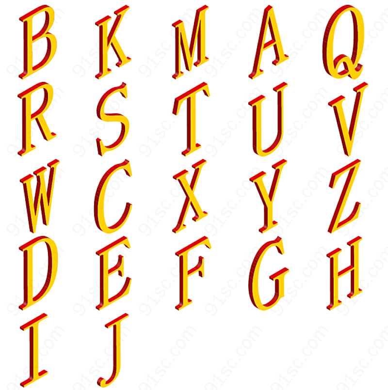 3d字母系统图标