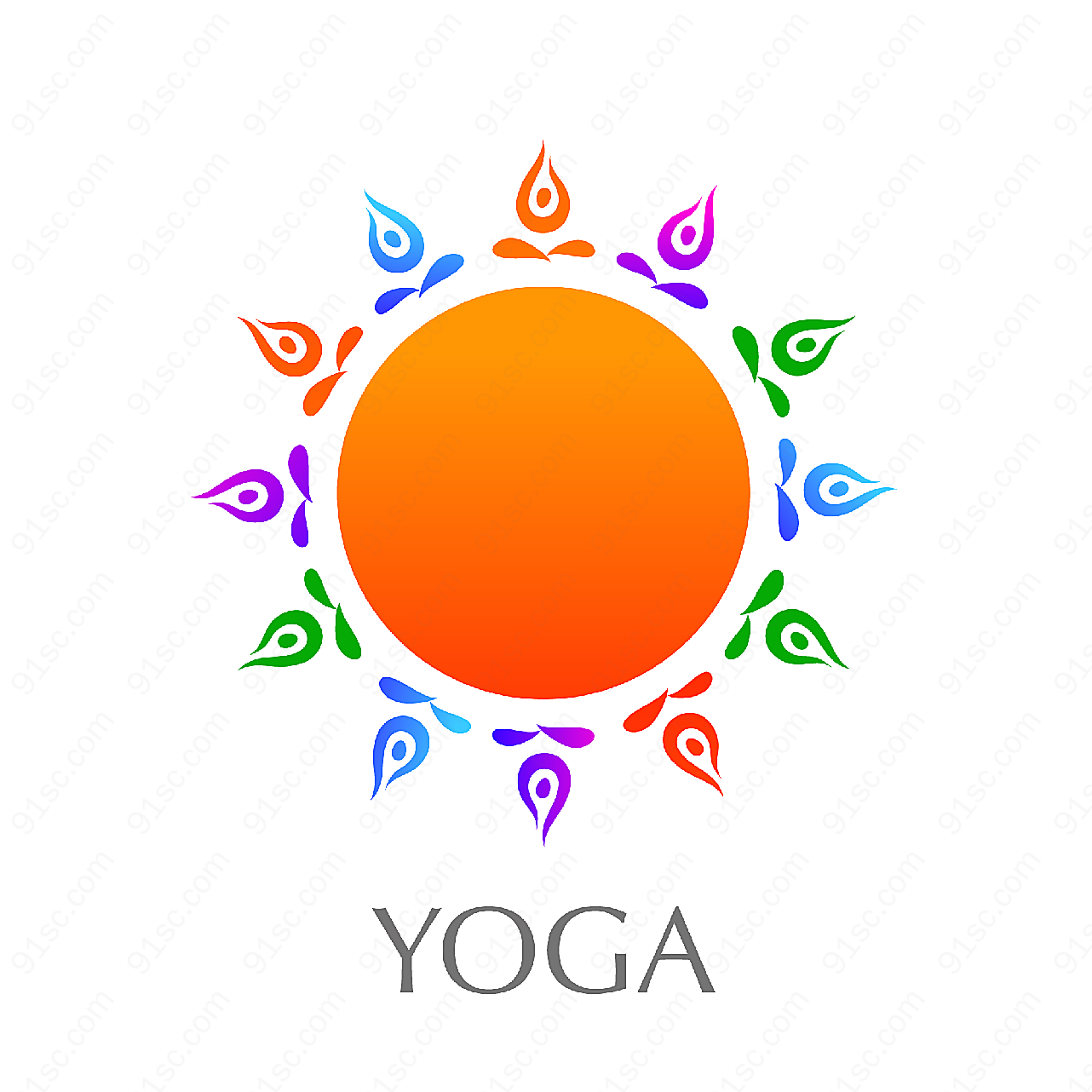瑜伽企业标志矢量logo图形