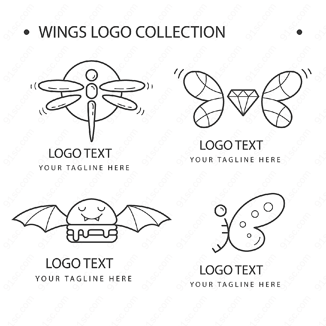 翅膀标志矢量矢量logo图形