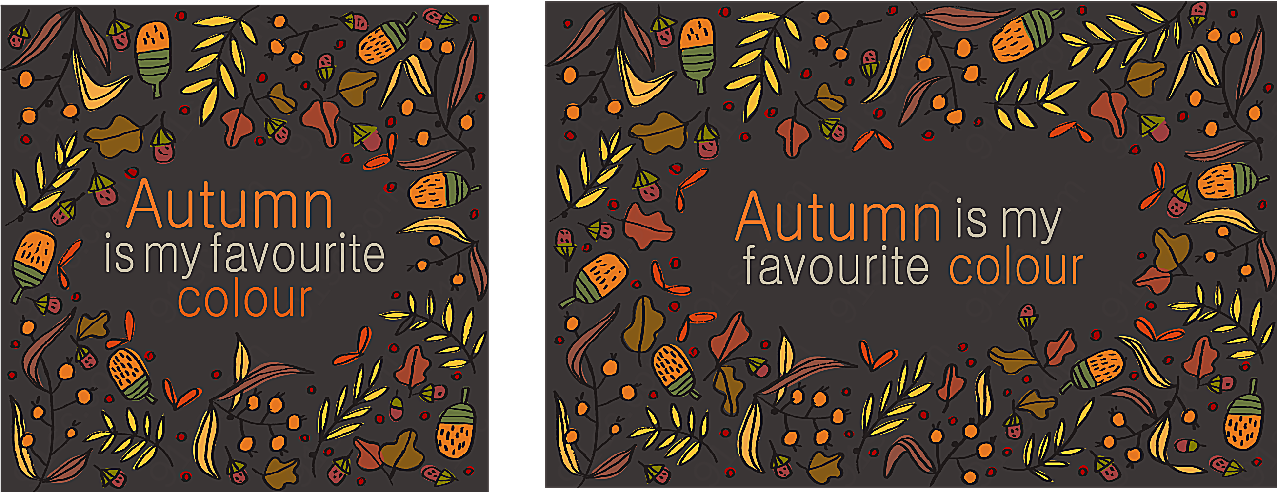 彩绘秋季元素矢量设计元素