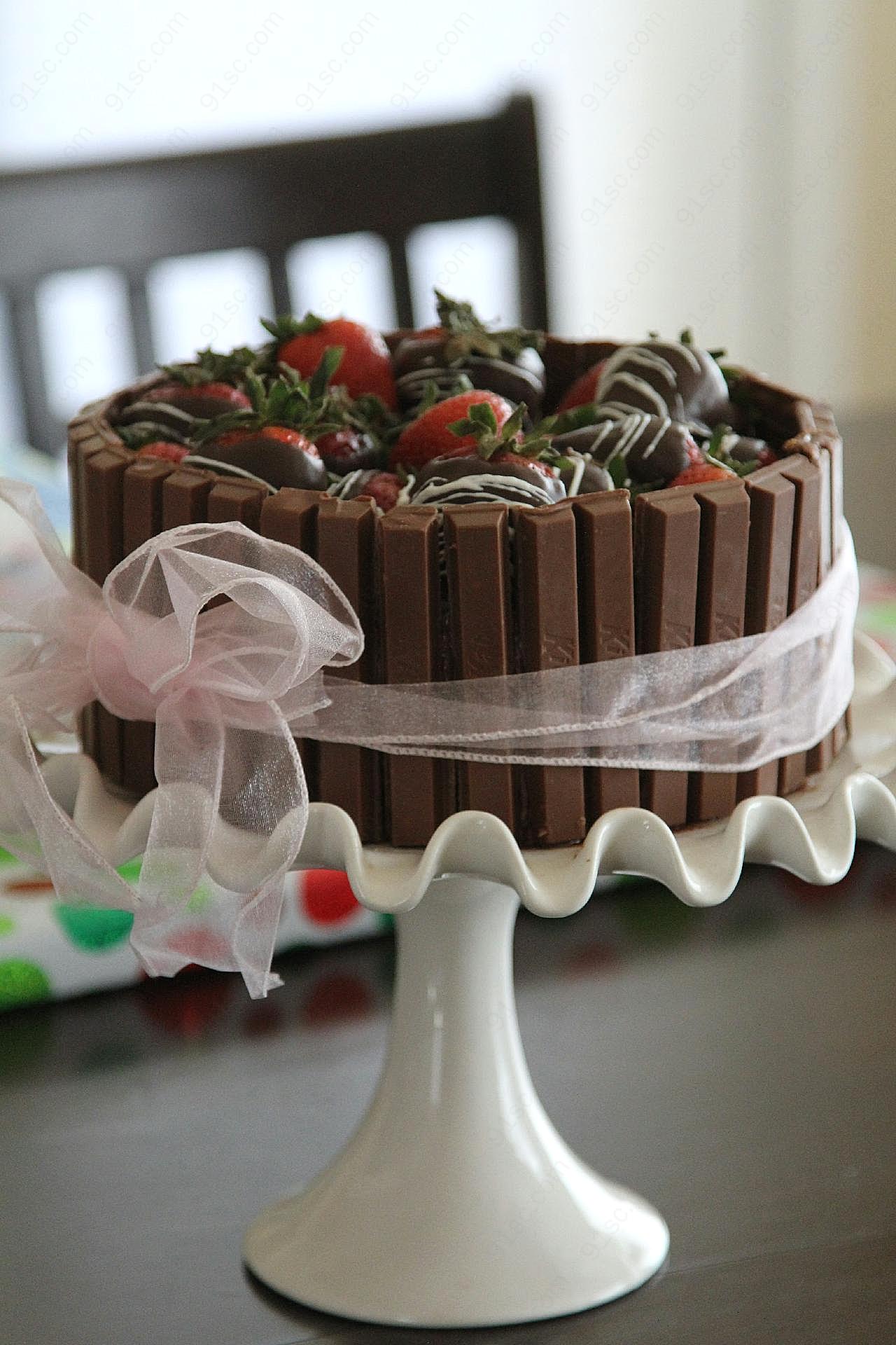 巧克力棒装饰图片蛋糕