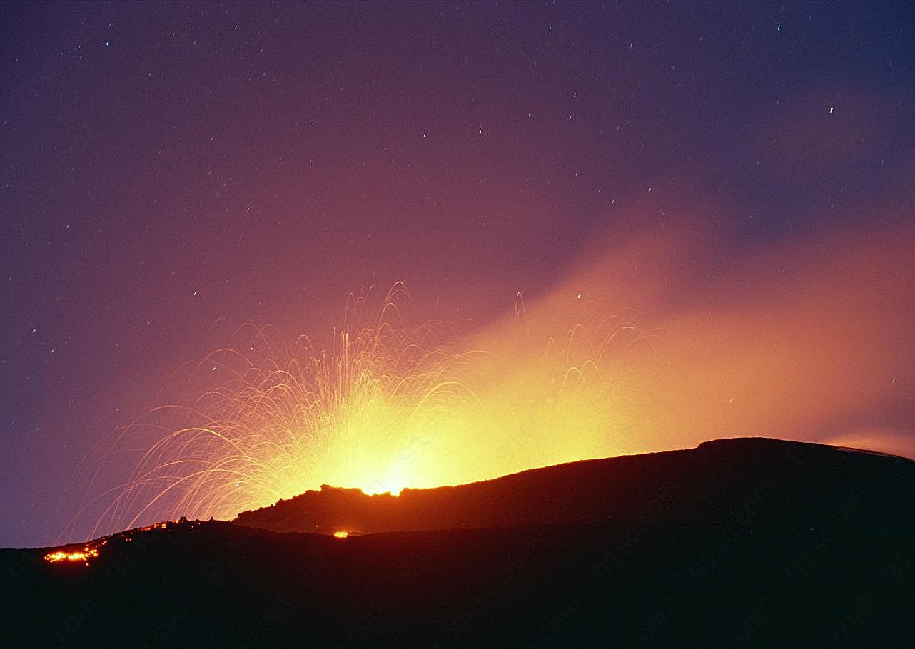 火山爆发图片自然风景