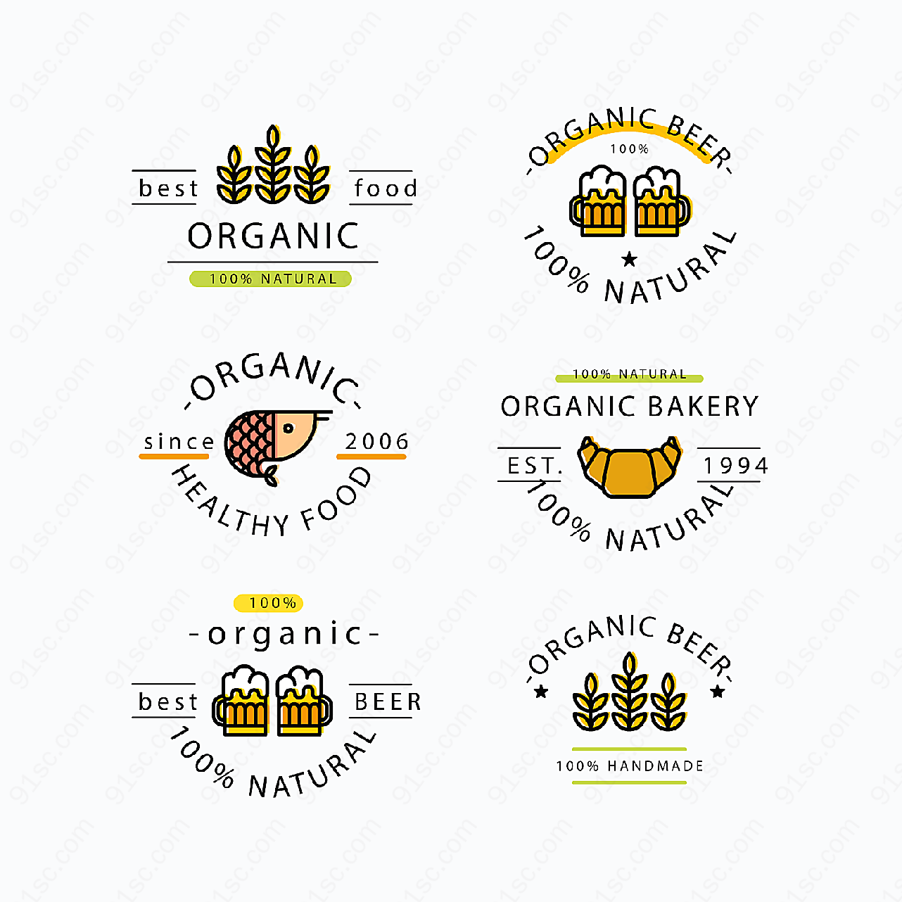 有机食品标志矢量logo图形