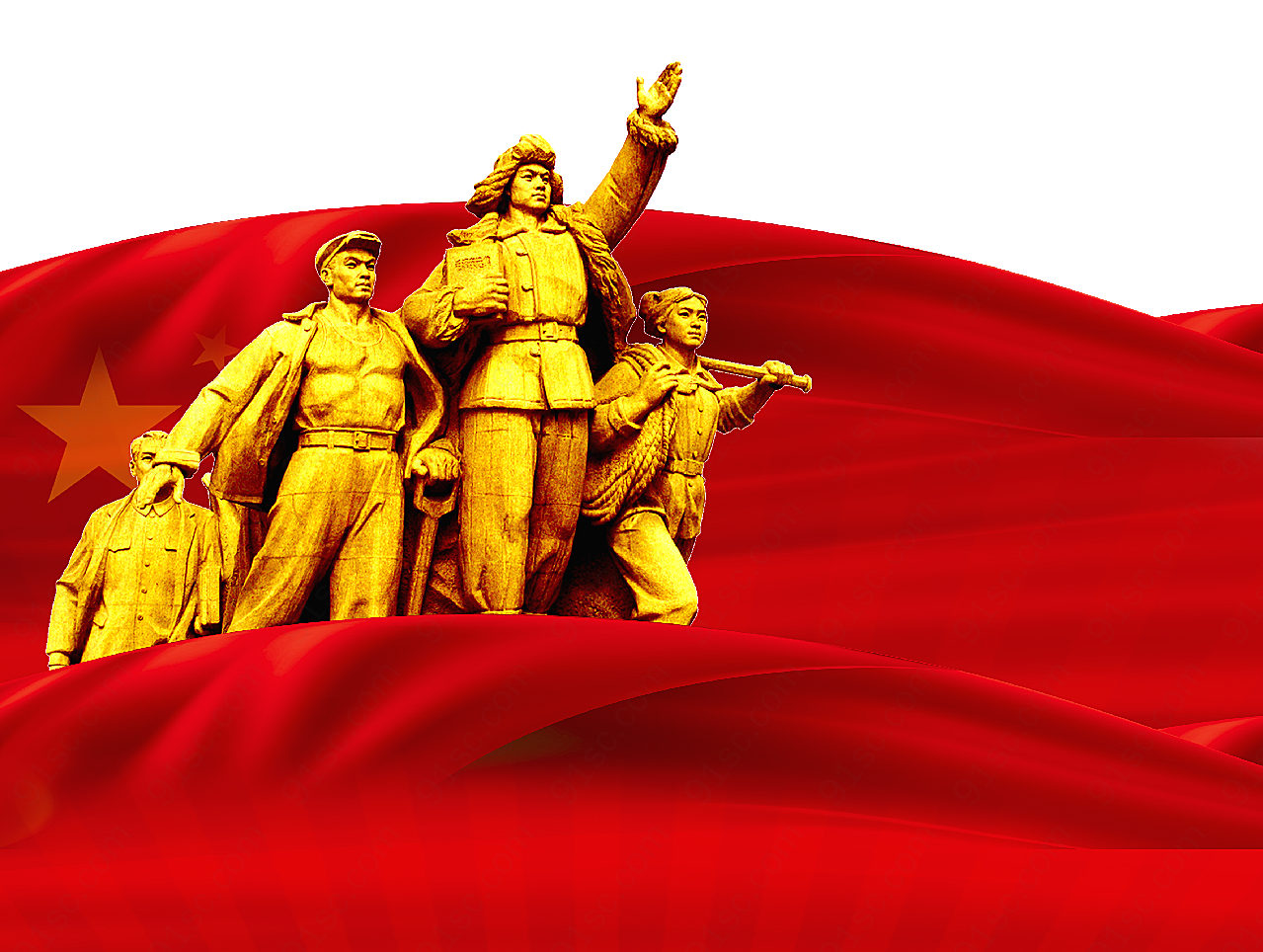 革命者雕像节日高清