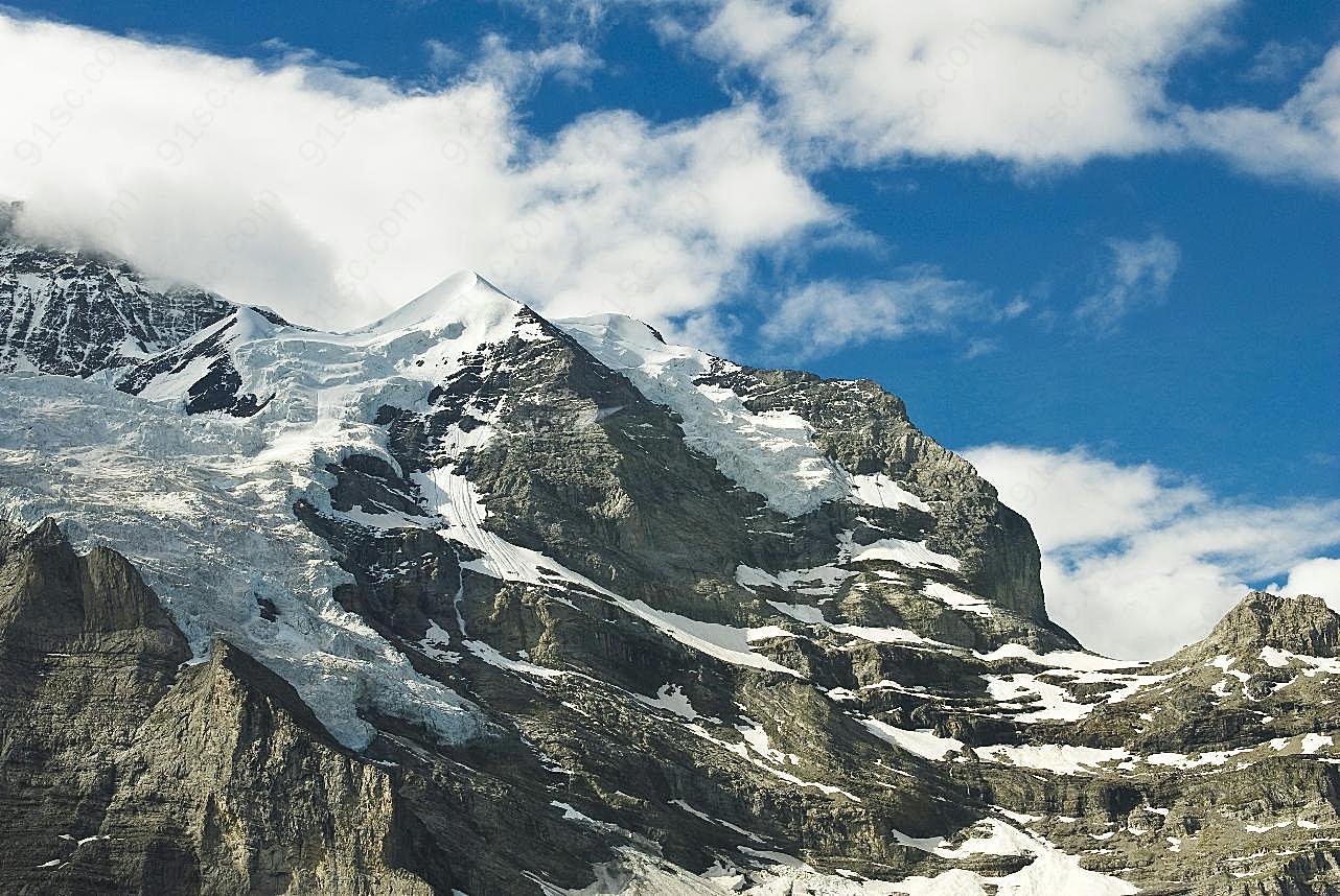 瑞士艾格峰雪山图片景观