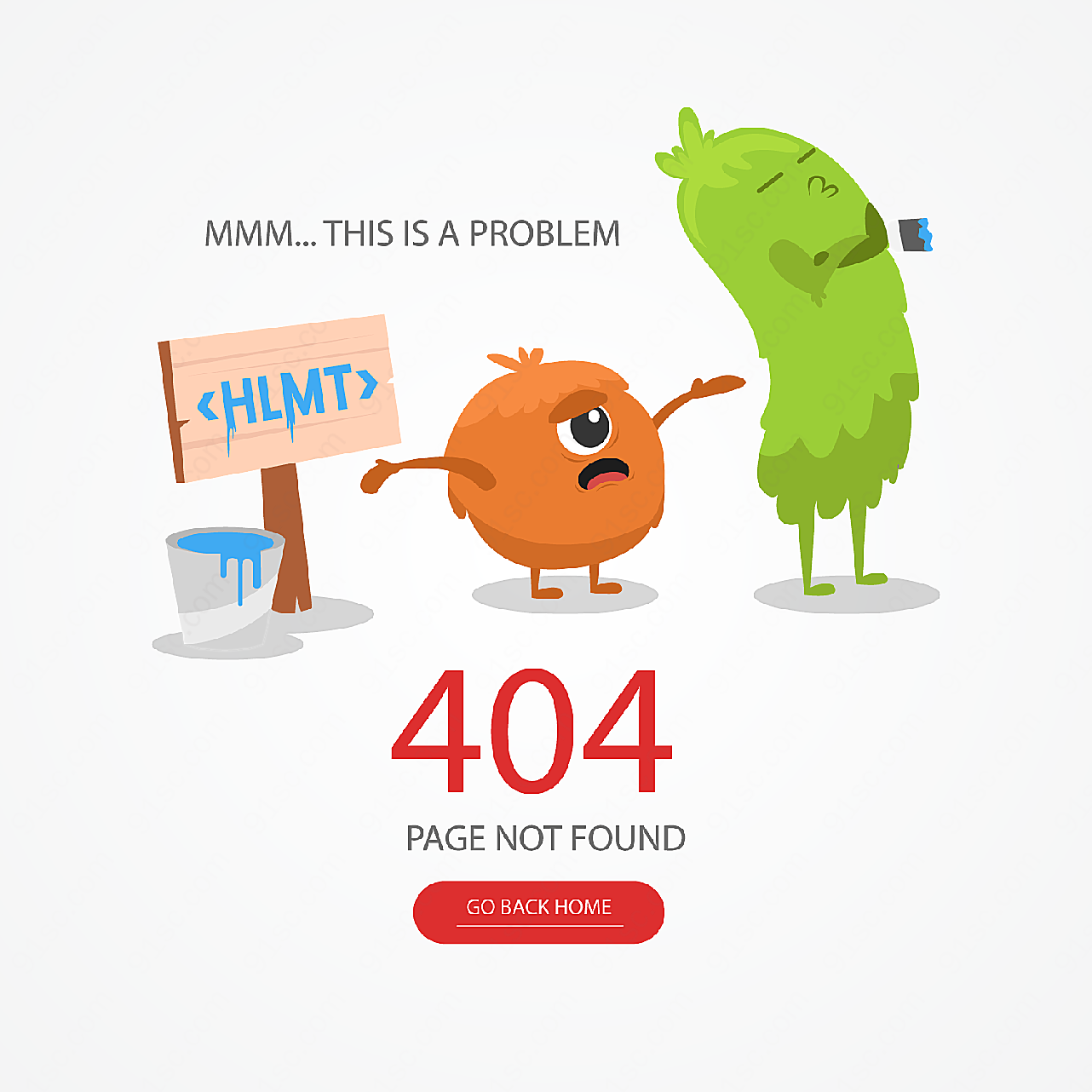 可爱怪兽404错误页平面广告