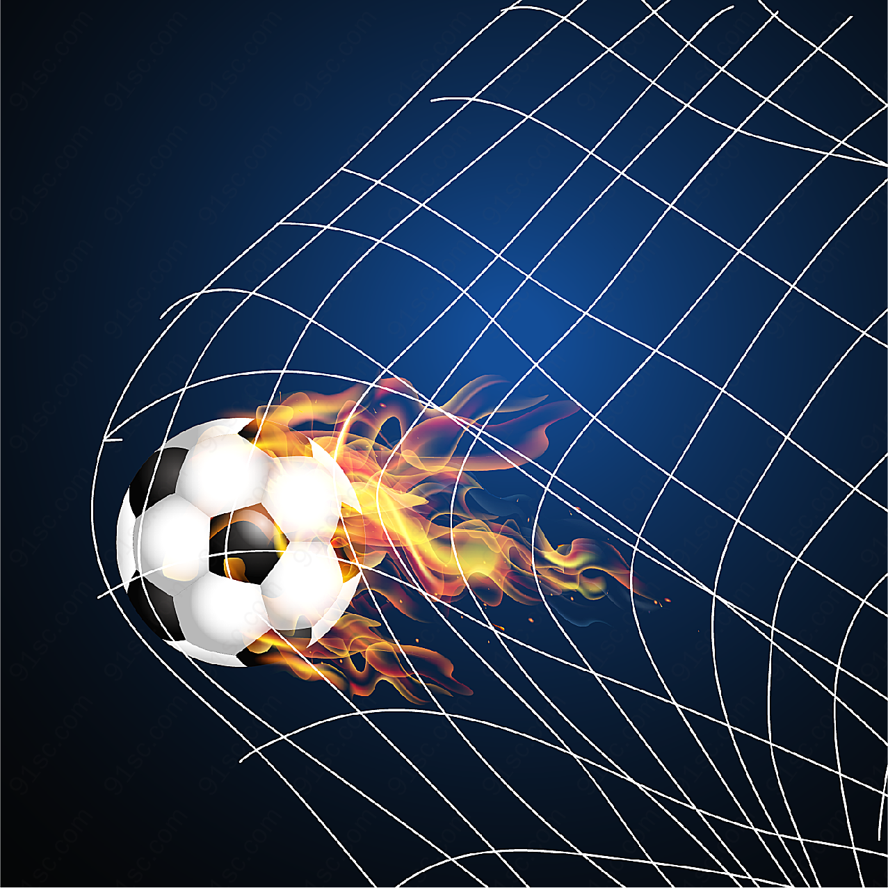 动感火焰足球矢量体育运动