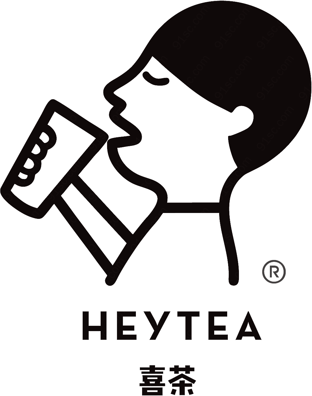 heytea喜茶标志矢量餐饮食品标志