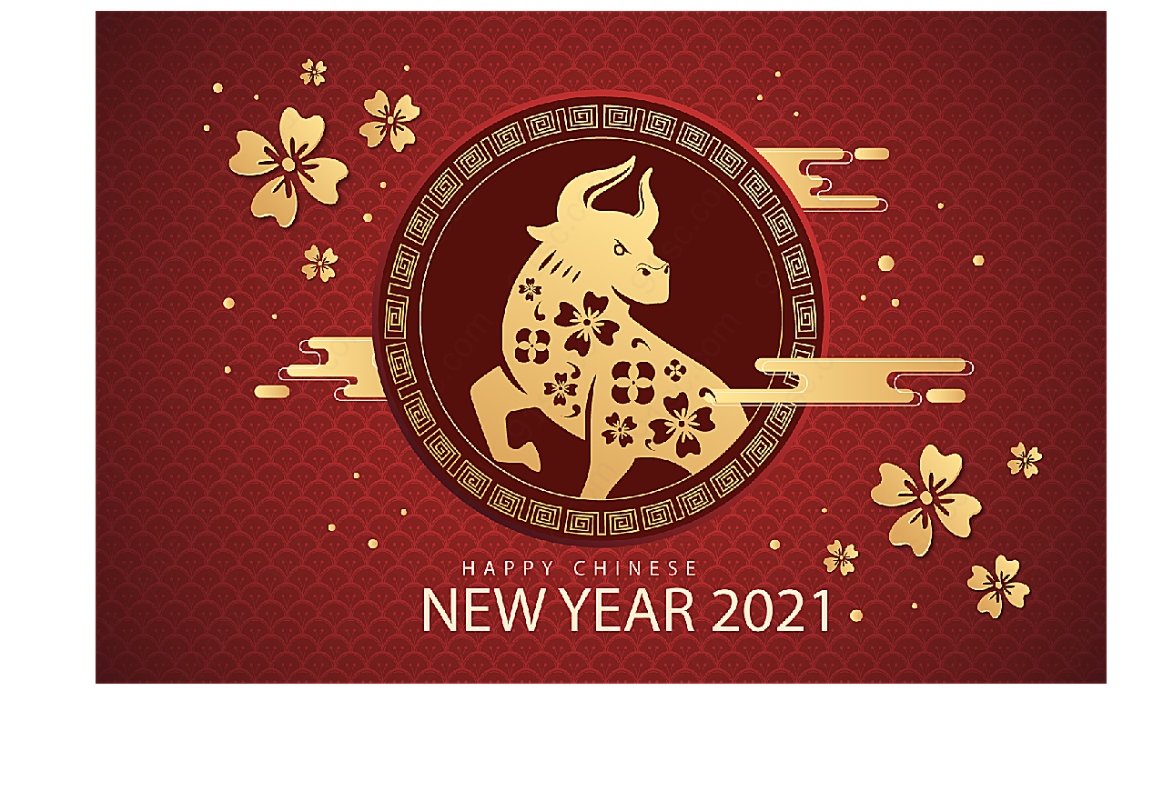 2021中国新年海报矢量春节