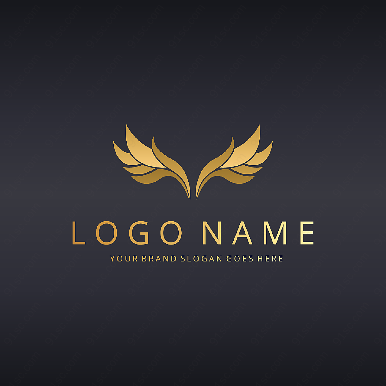 金色翅膀logo矢量logo图形