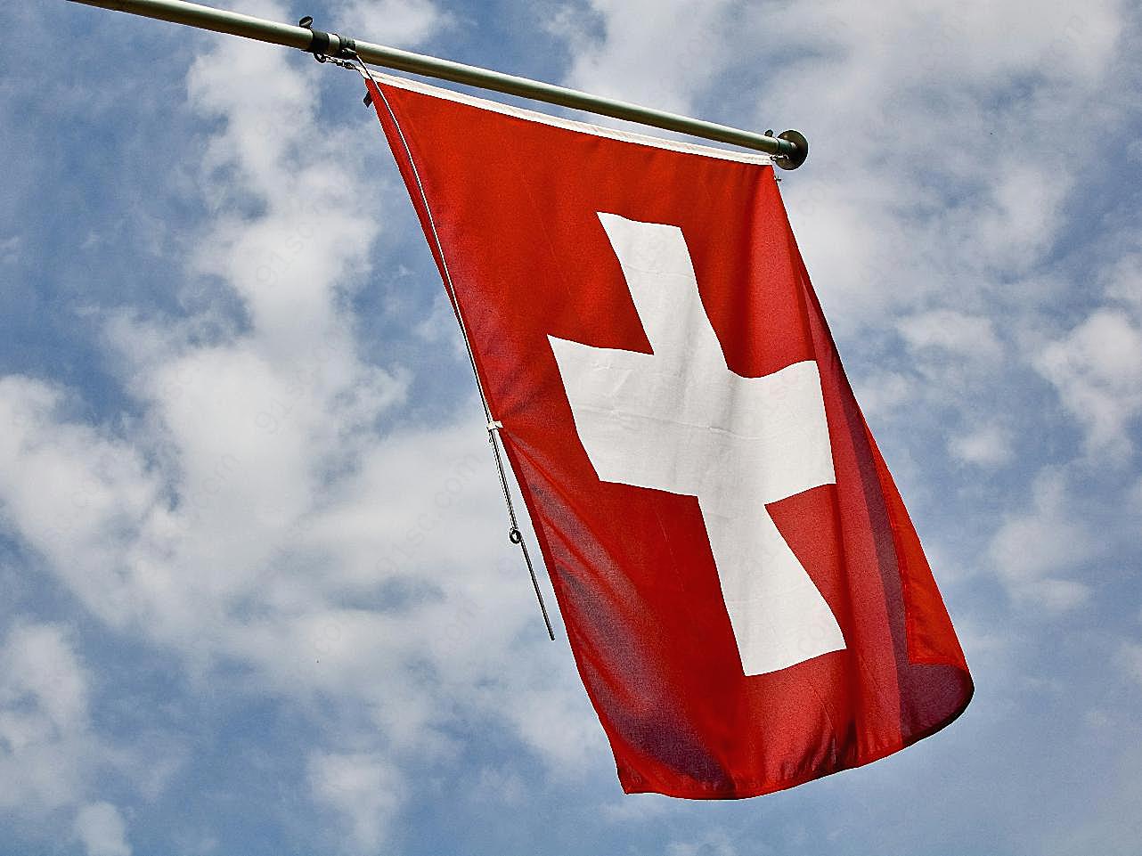瑞士国旗图片高清摄影
