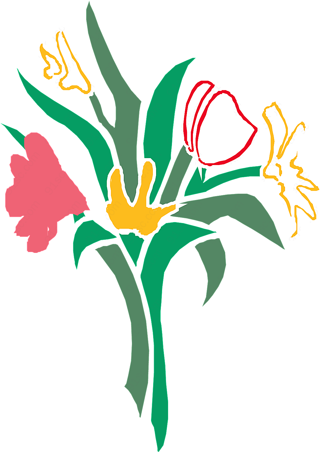 花朵鲜花_496矢量花草树木