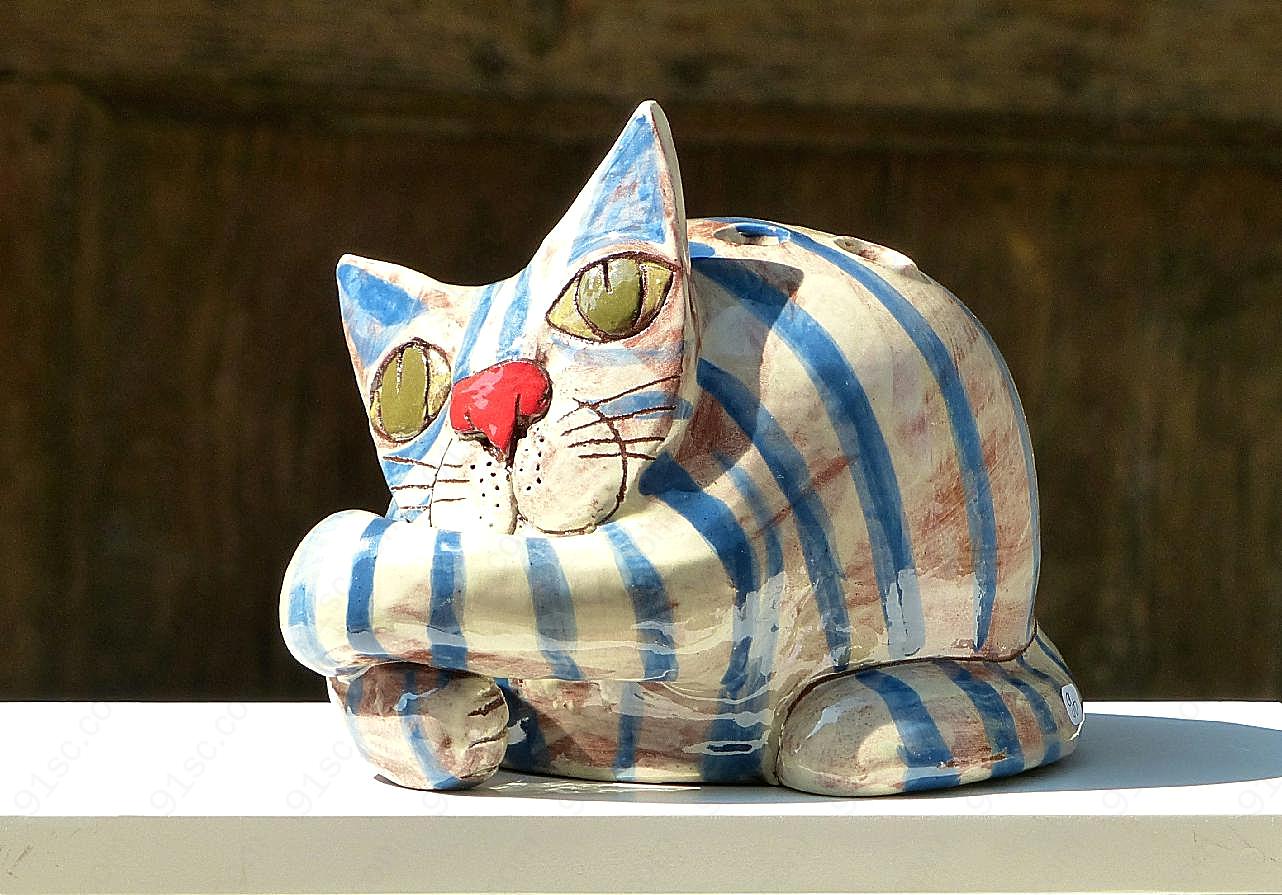 陶瓷猫图片民族工艺品