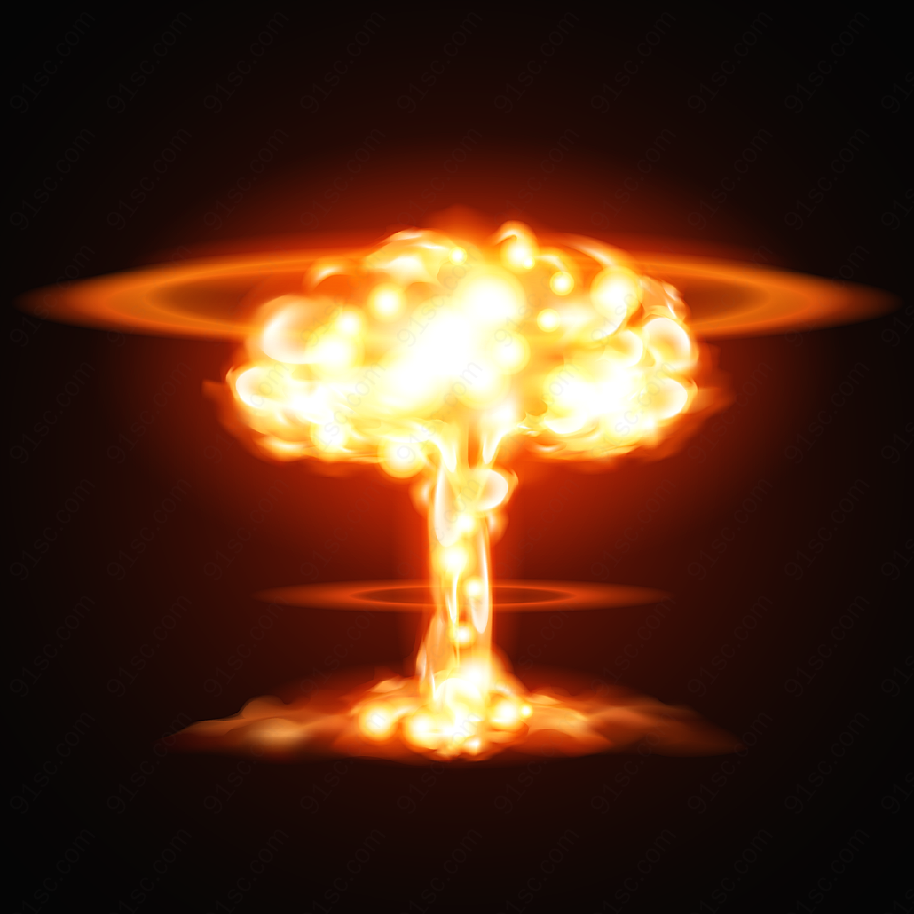 核弹爆炸蘑菇云矢量自然元素