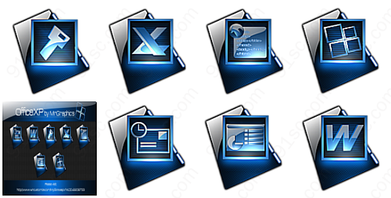 深层蔚蓝office系列软件图标