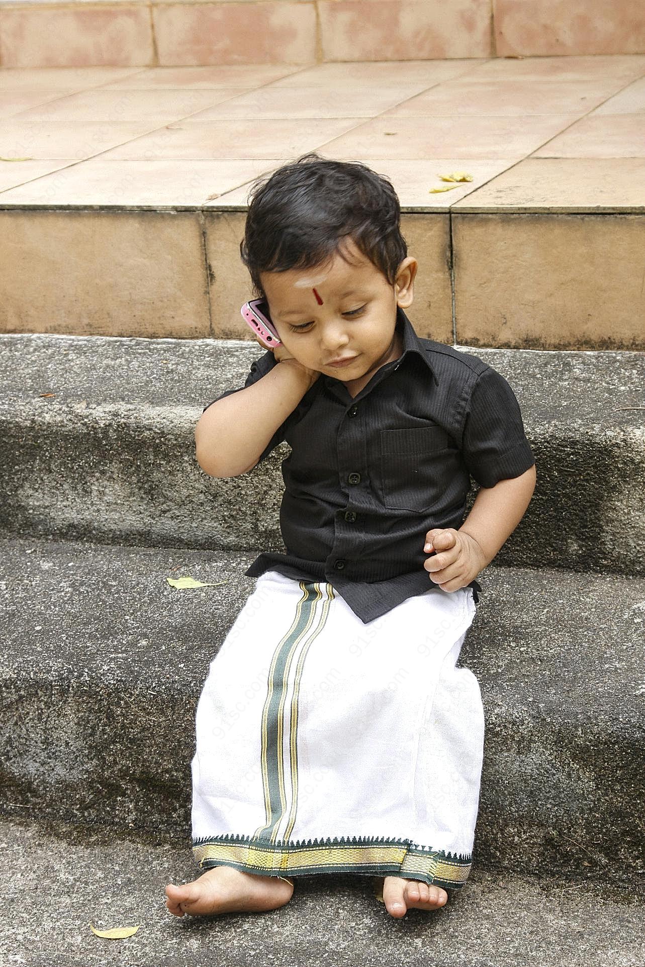 印度小男孩图片摄影
