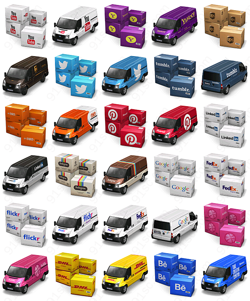 货车和集装箱交通工具