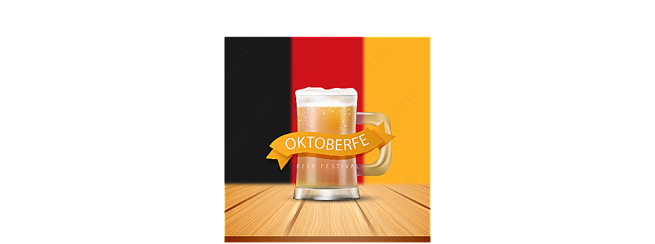 德国国旗和啤酒矢量饮品