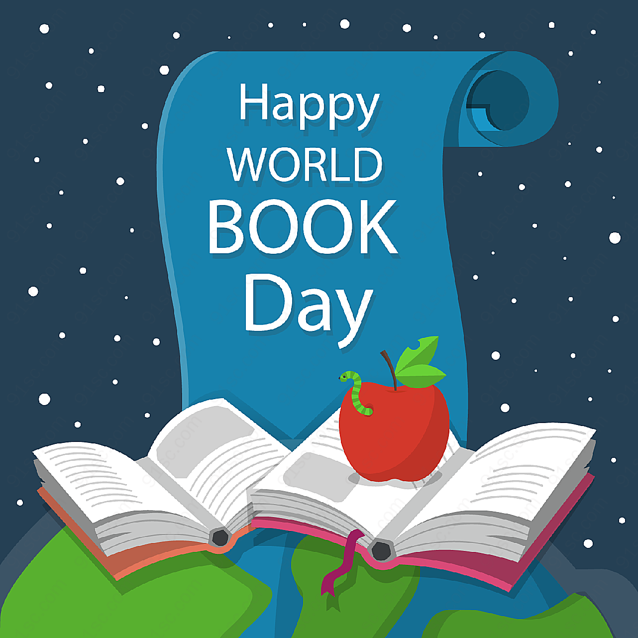 世界图书日书单其它其它矢量节日其它
