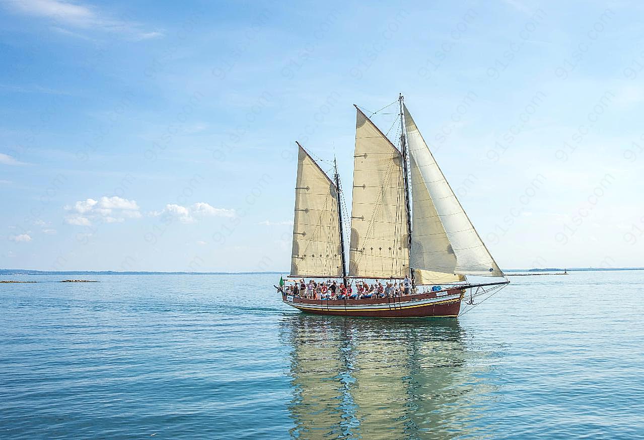 加尔达湖帆船图片交通工具
