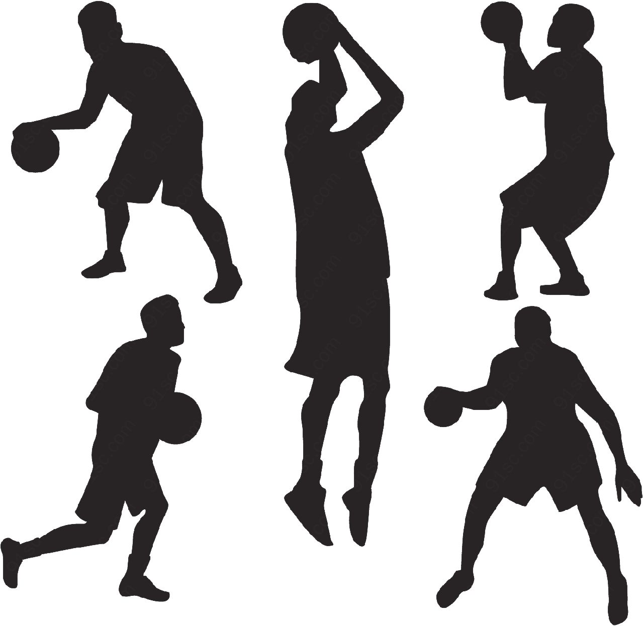 篮球男子剪影矢量矢量体育运动