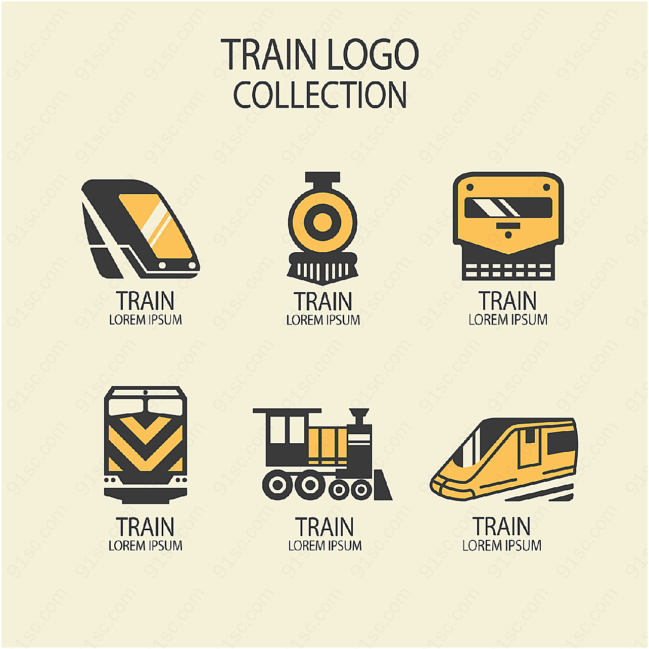 简洁火车标志矢量logo图形
