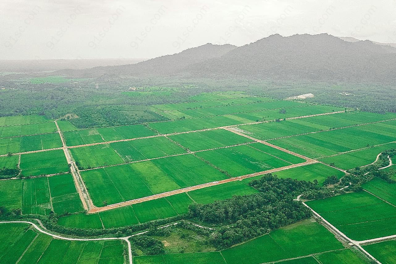 航拍田园风光图片自然风景