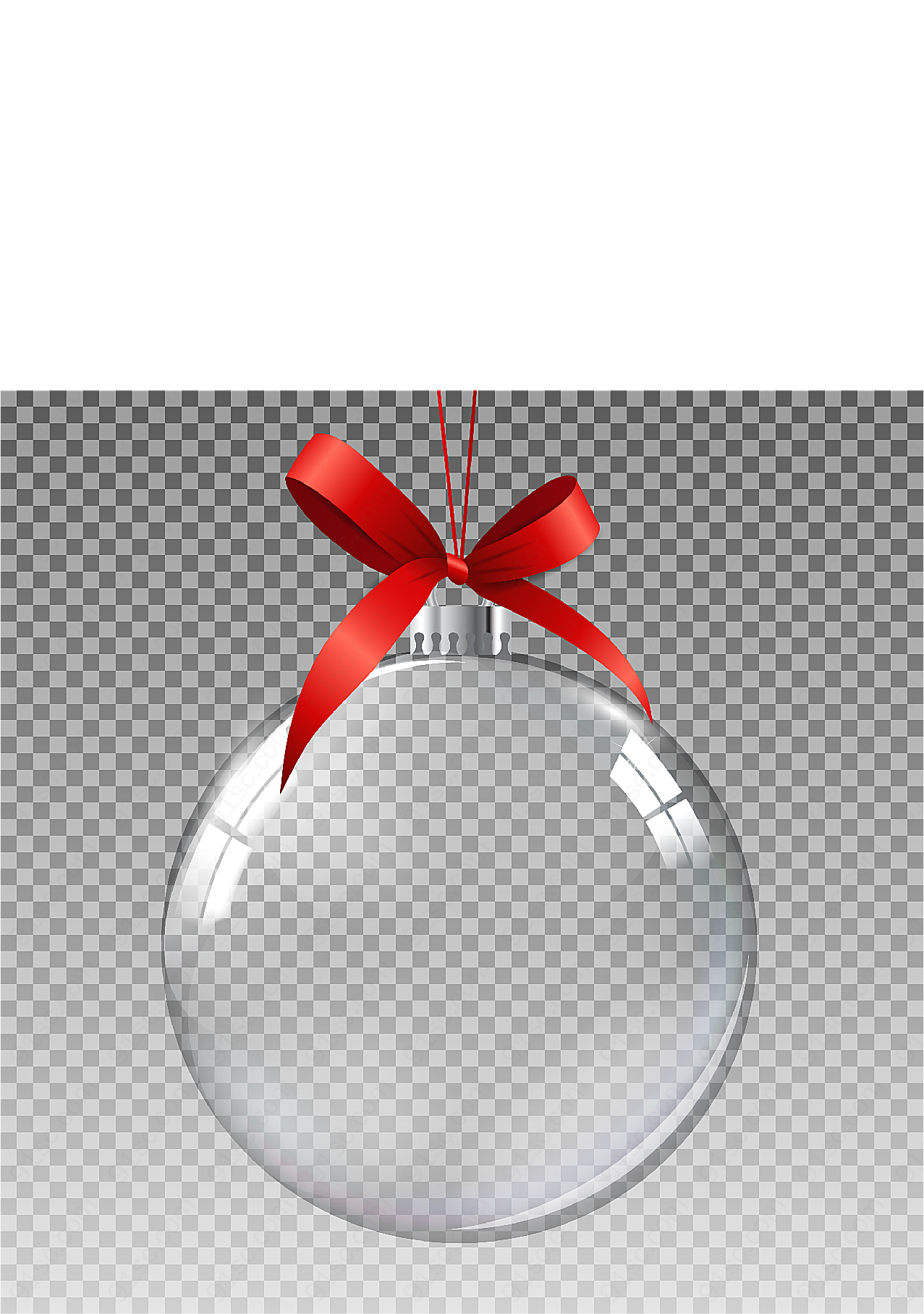 透明圣诞球元素矢量圣诞节