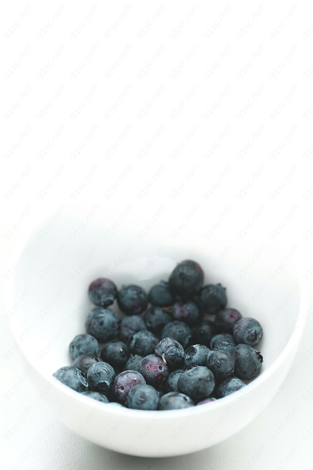一碗蓝莓图片摄影