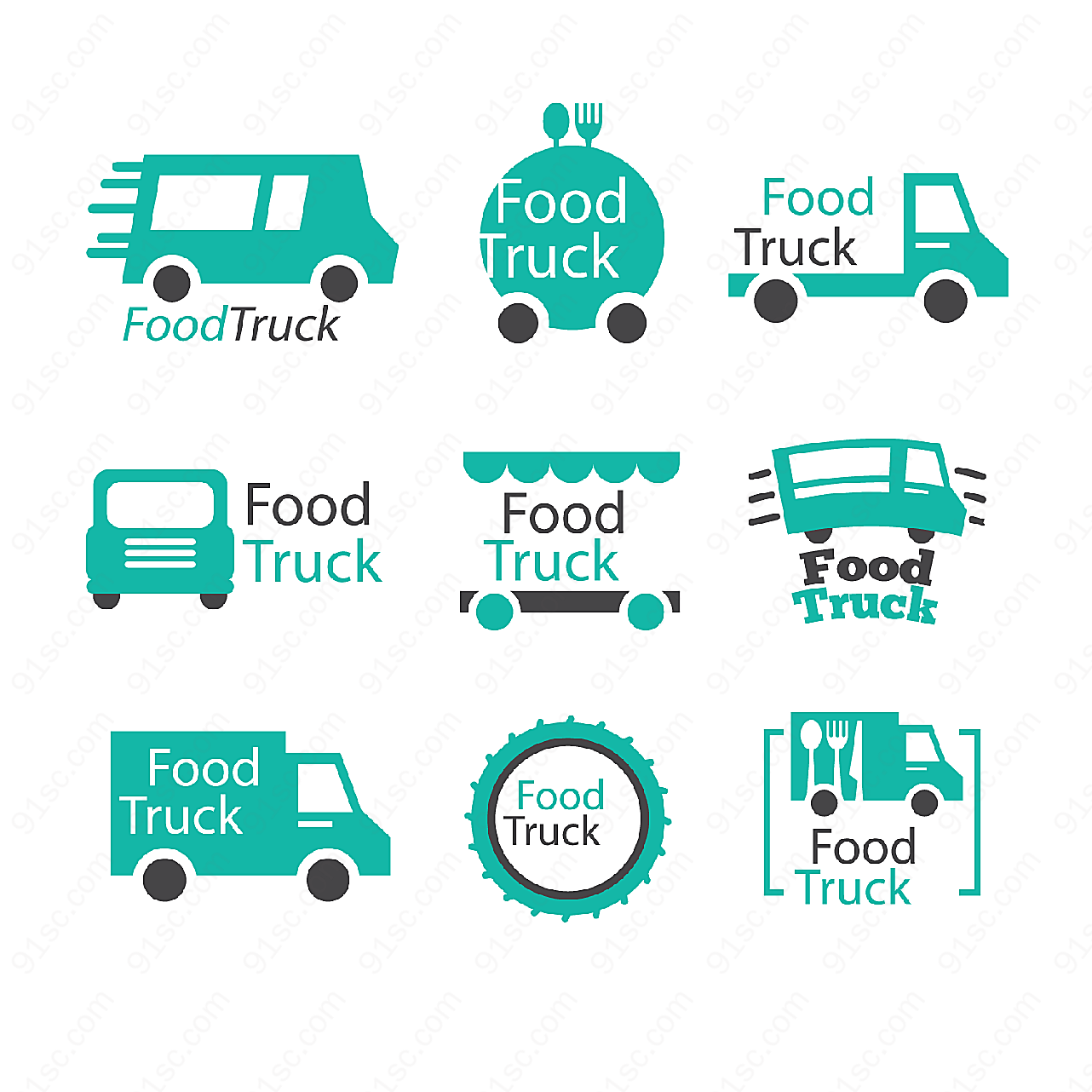 快餐车标志矢量logo图形