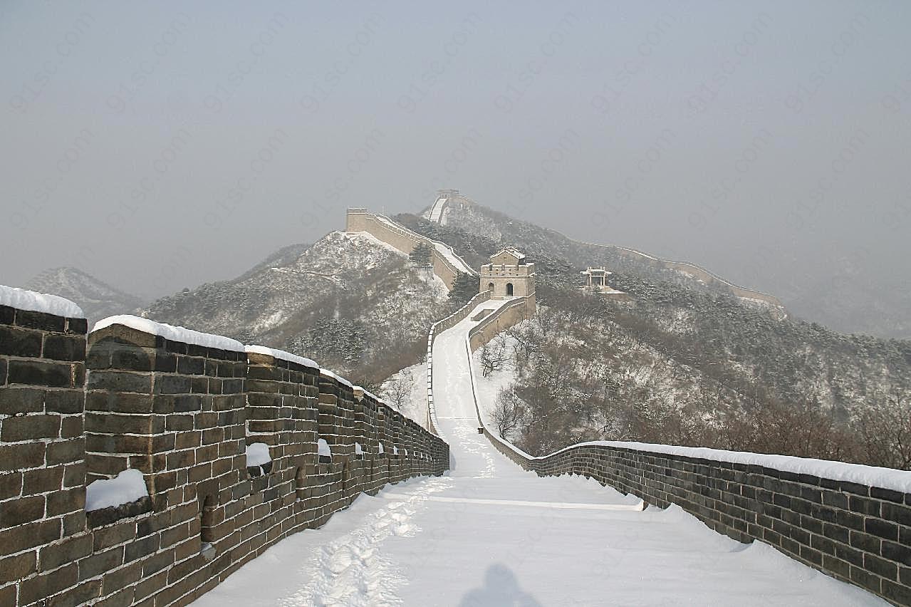 冬季长城建筑景观图片高清