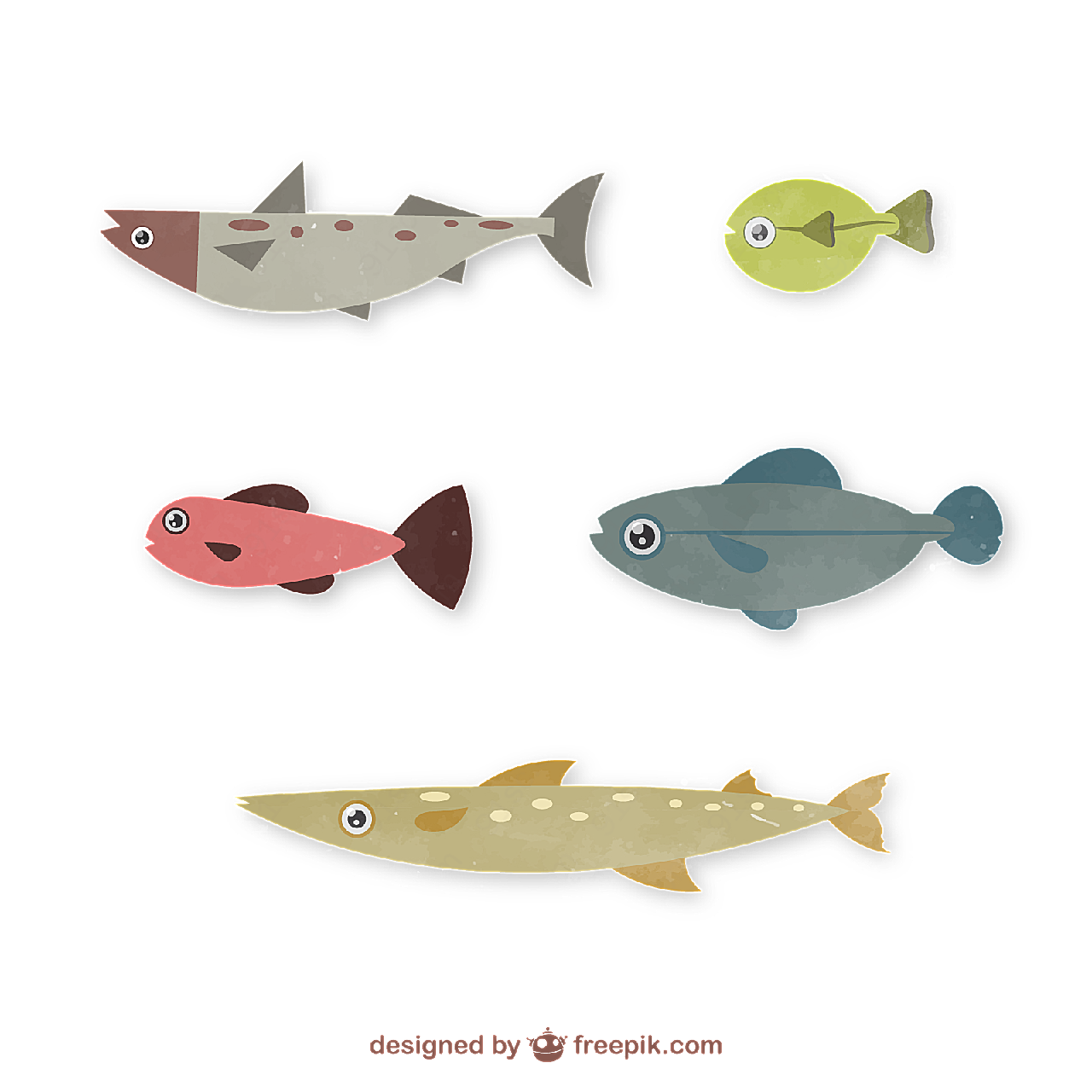 海洋鱼设计矢量水中生物