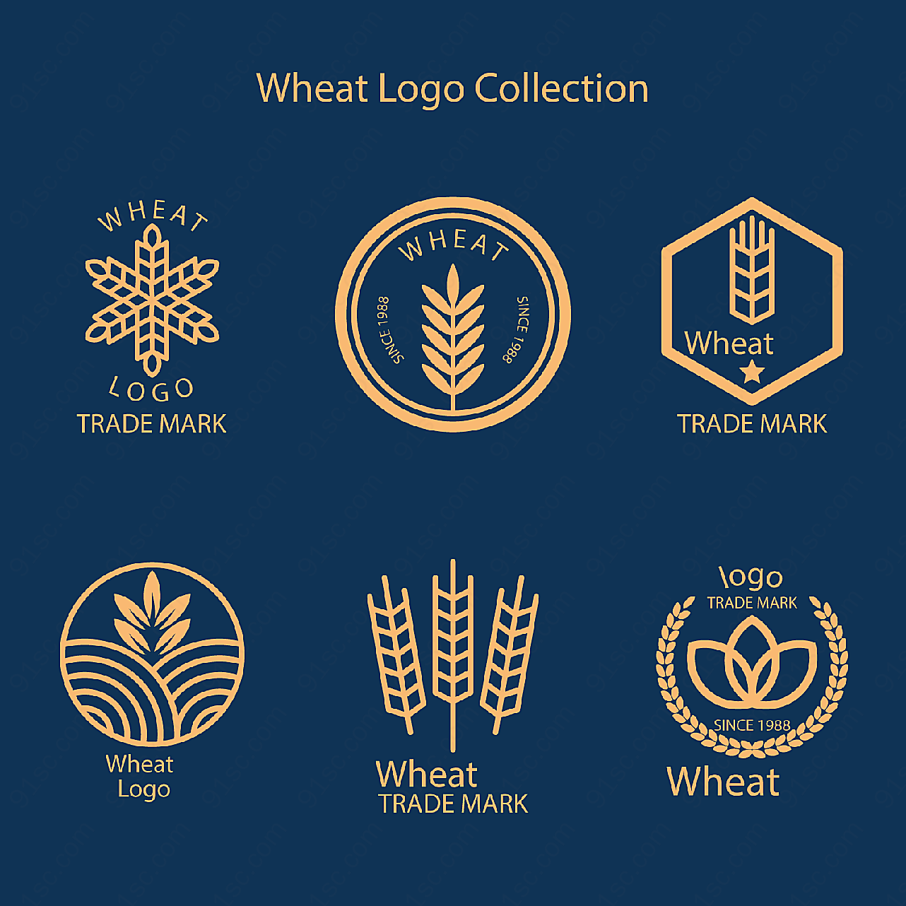 精致麦子标志矢量logo图形