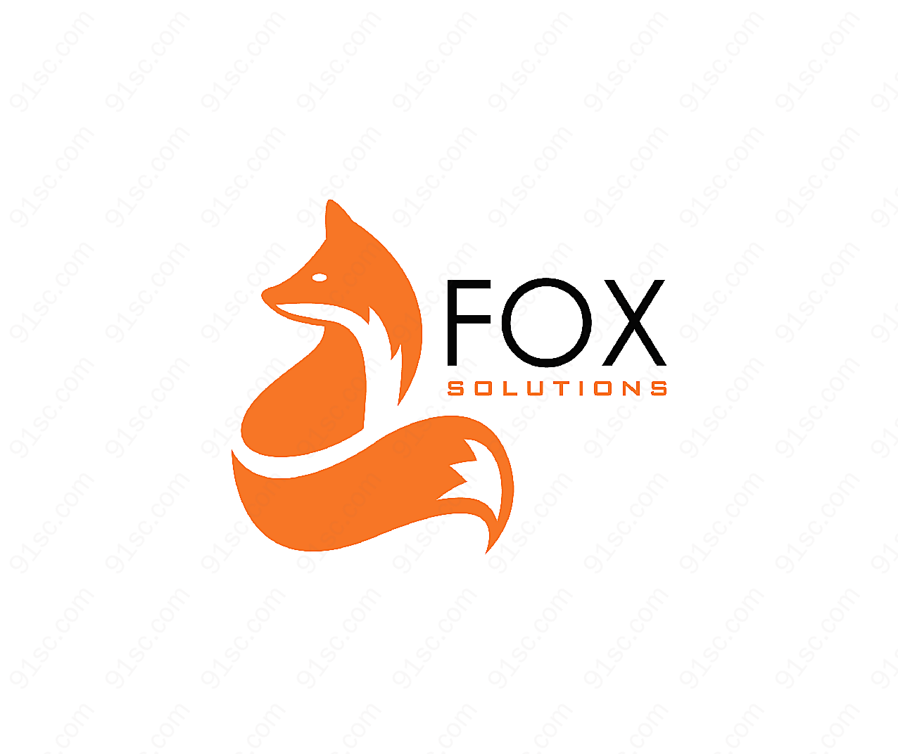 狐狸形象标志矢量logo图形