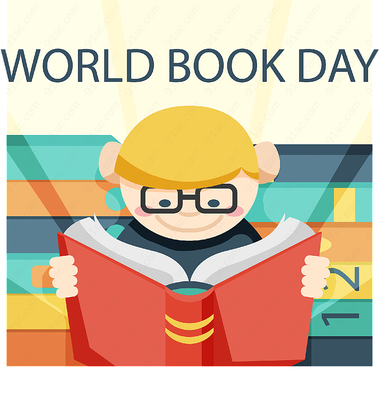 世界图书日男孩矢量节日其它