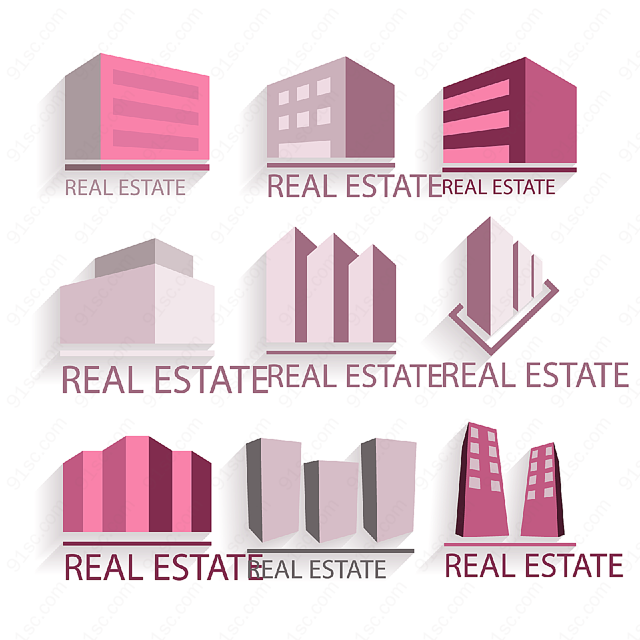 建筑房地产标志矢量logo图形