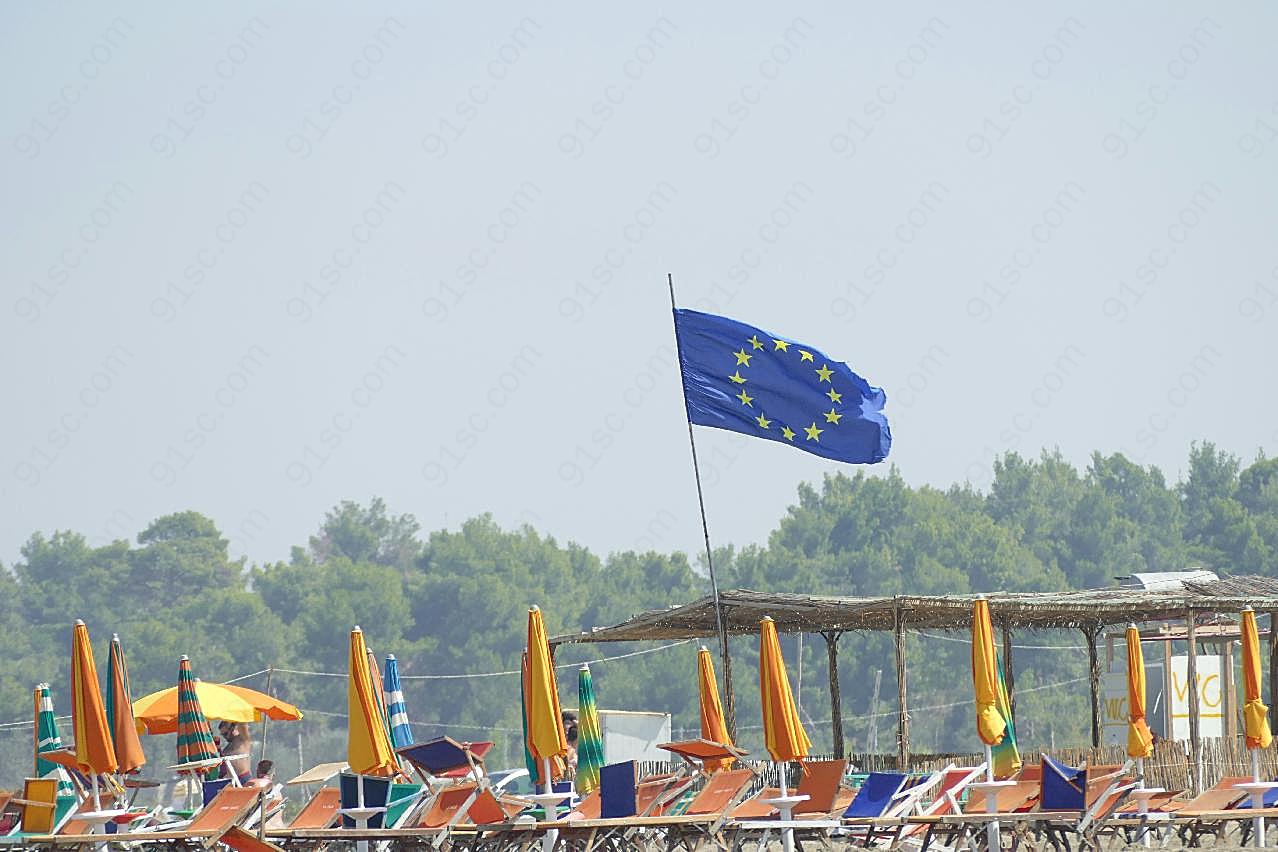 欧盟国旗图片刺绣图案