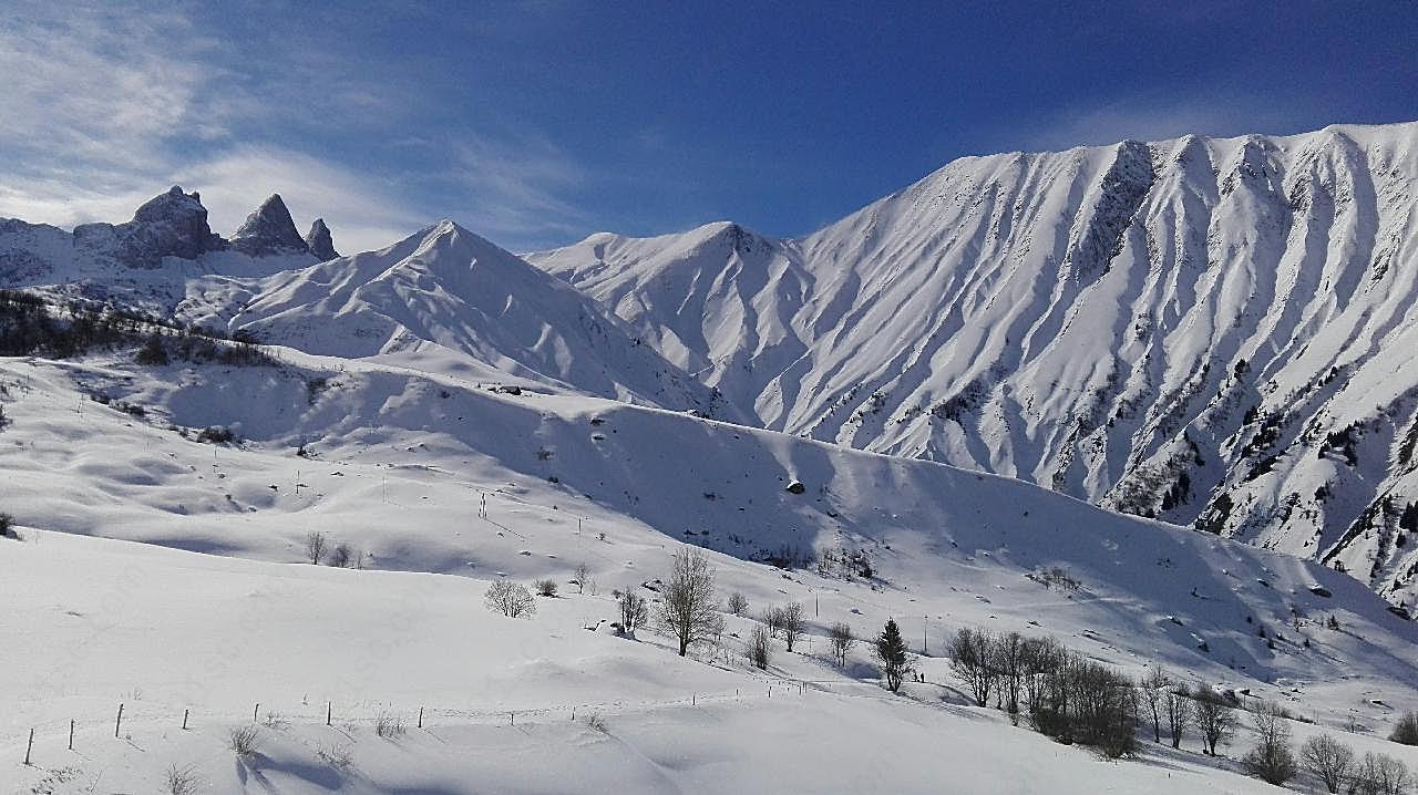 白雪雪山美景图片自然景观