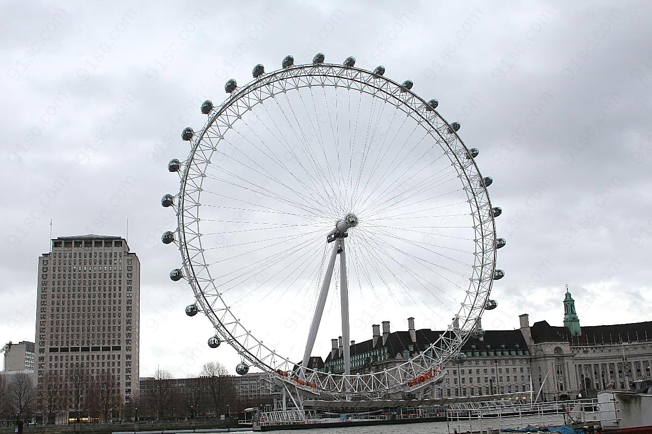 英国伦敦眼摩天轮图片建筑