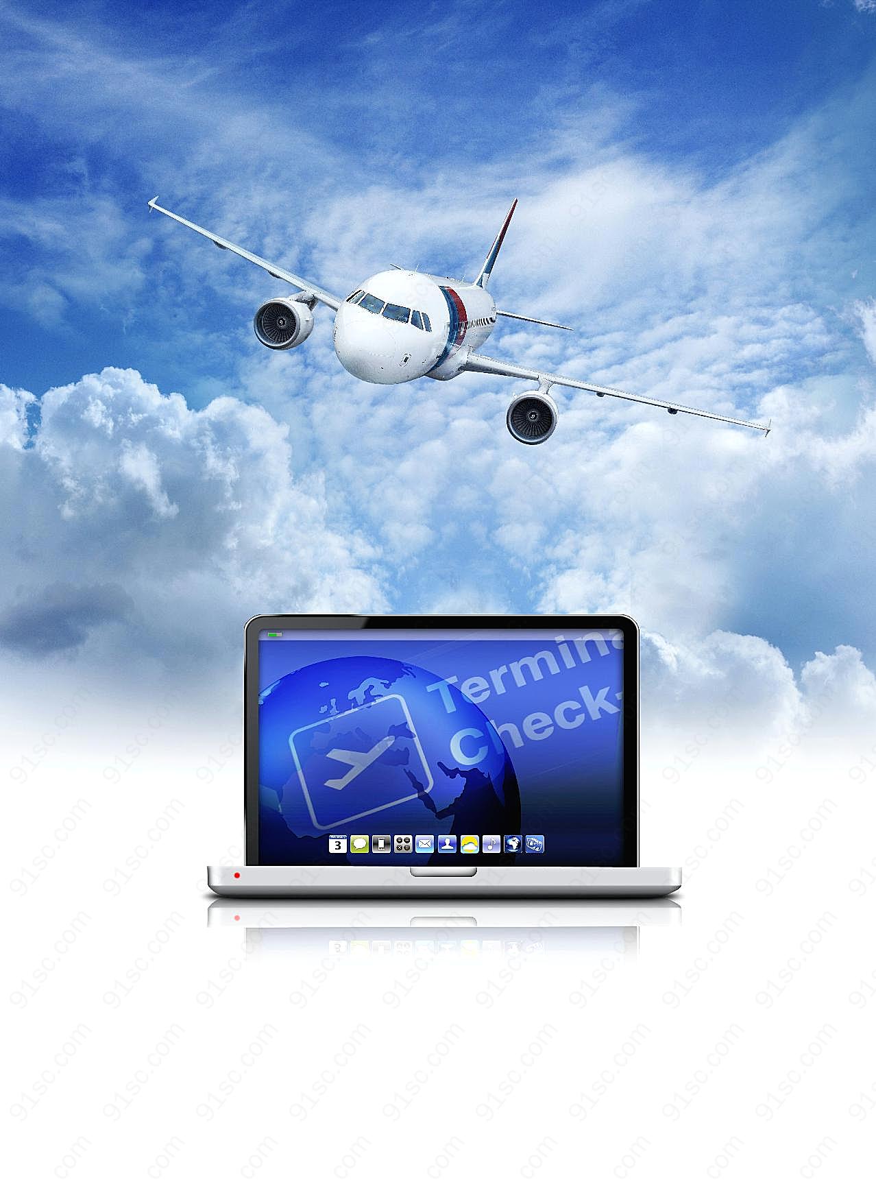 航空商务图片科技背景