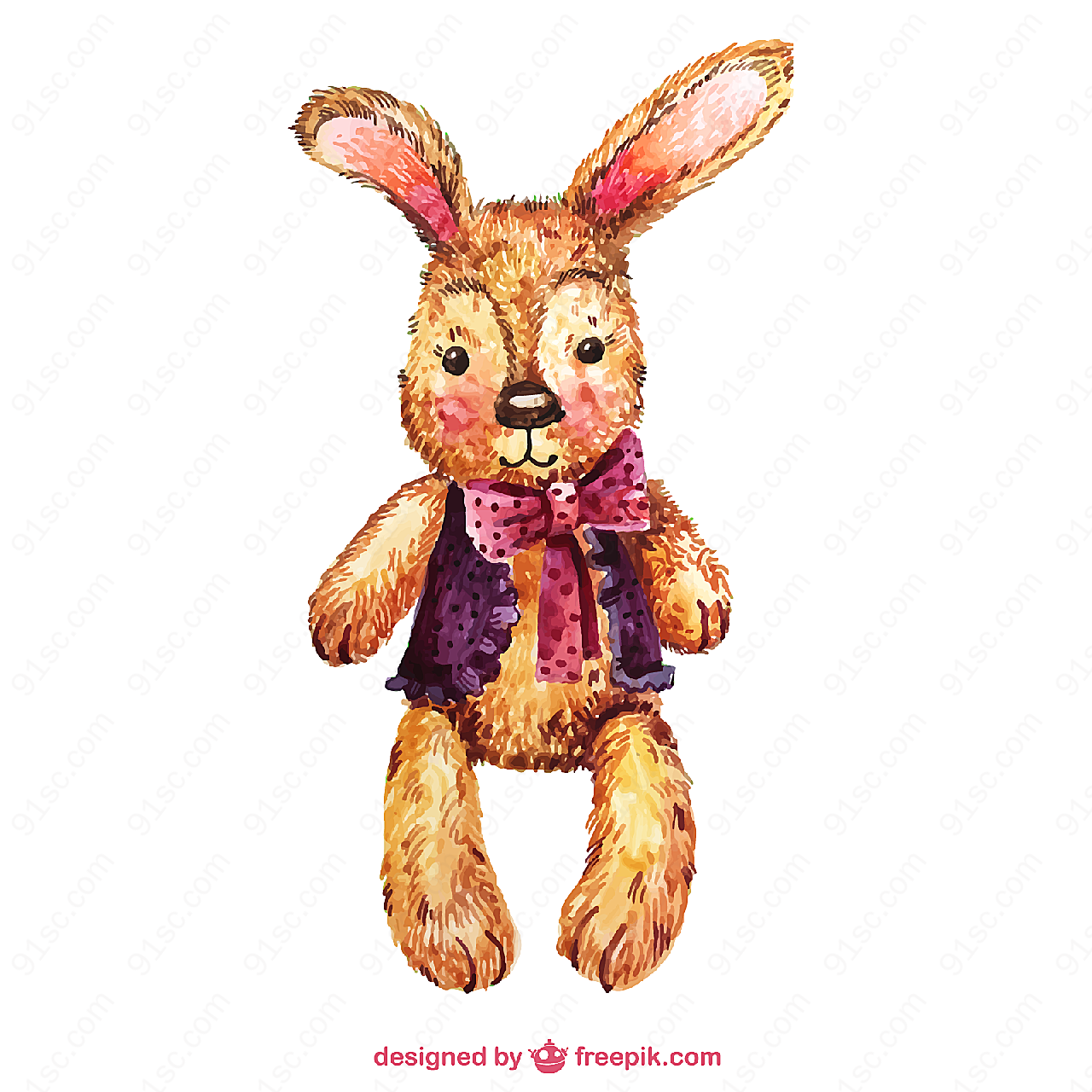 水彩绘兔子玩偶矢量生活其它