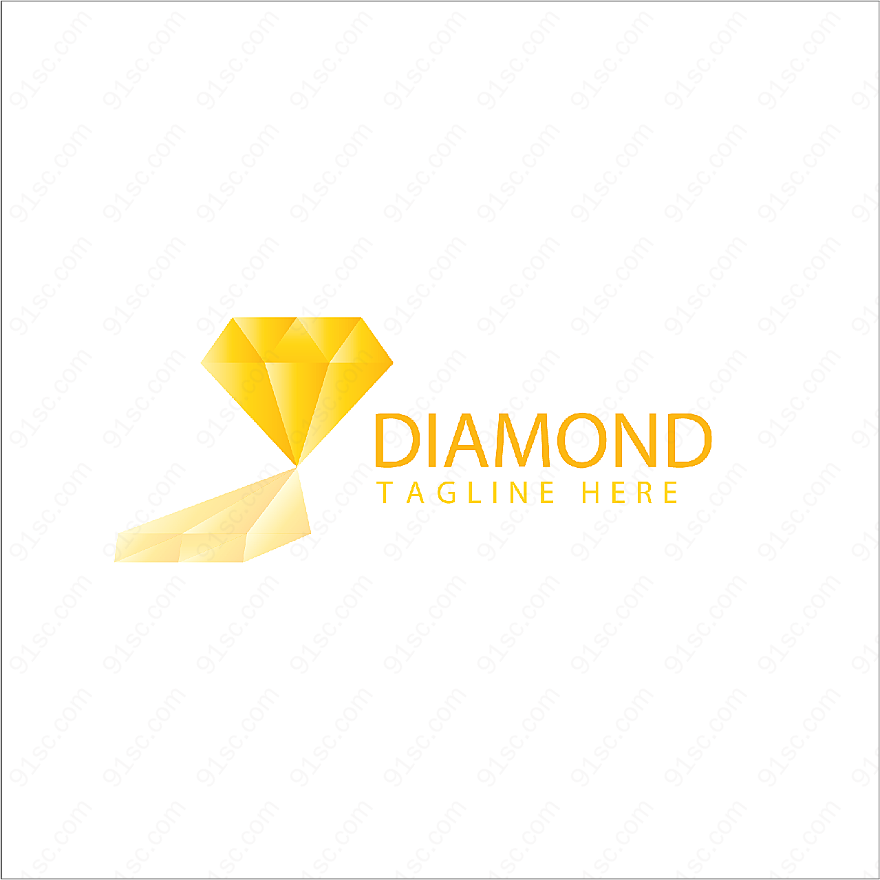 高贵金色钻石标志矢量logo图形