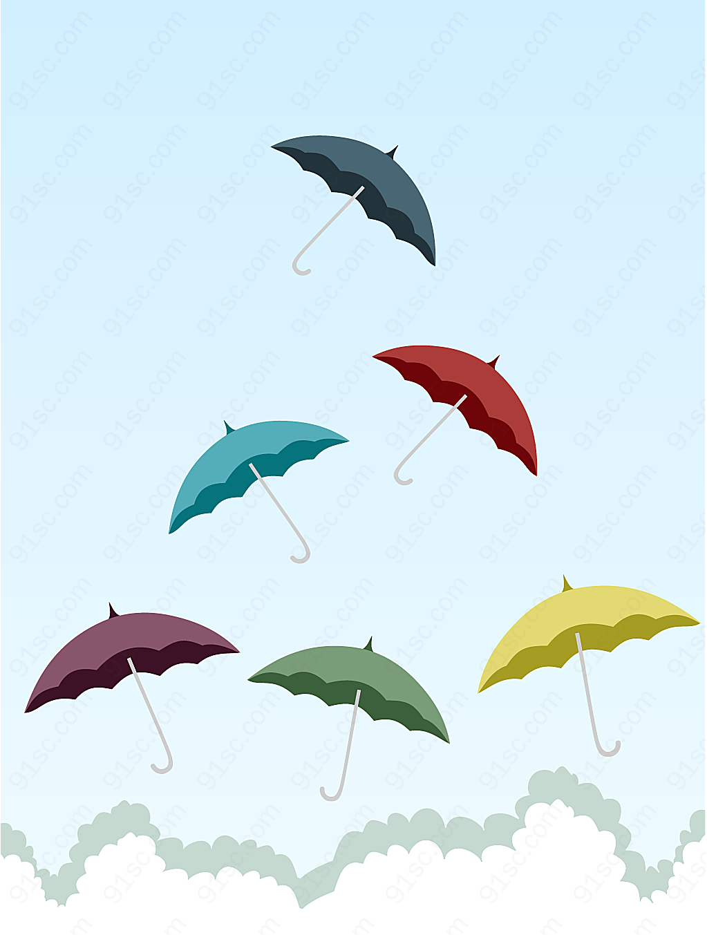 雨伞主题矢量矢量生活用品