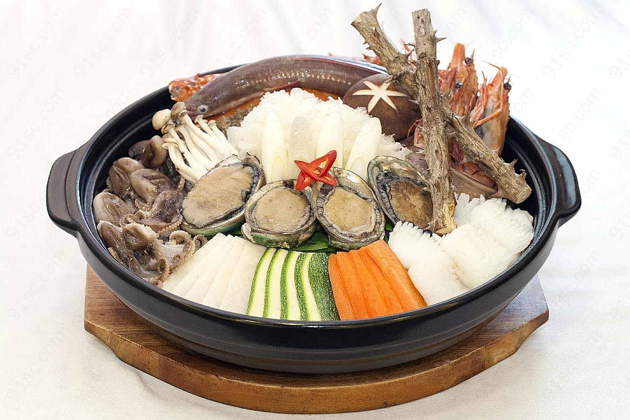 海鲜砂锅图片美食摄影
