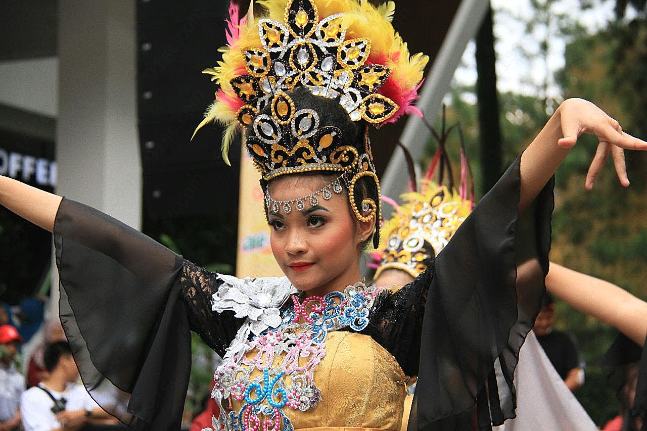 亚洲传统舞蹈美女图片摄影