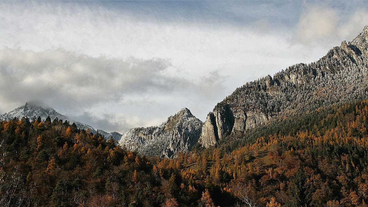 阿尔卑斯山冬季风景图片自然风景