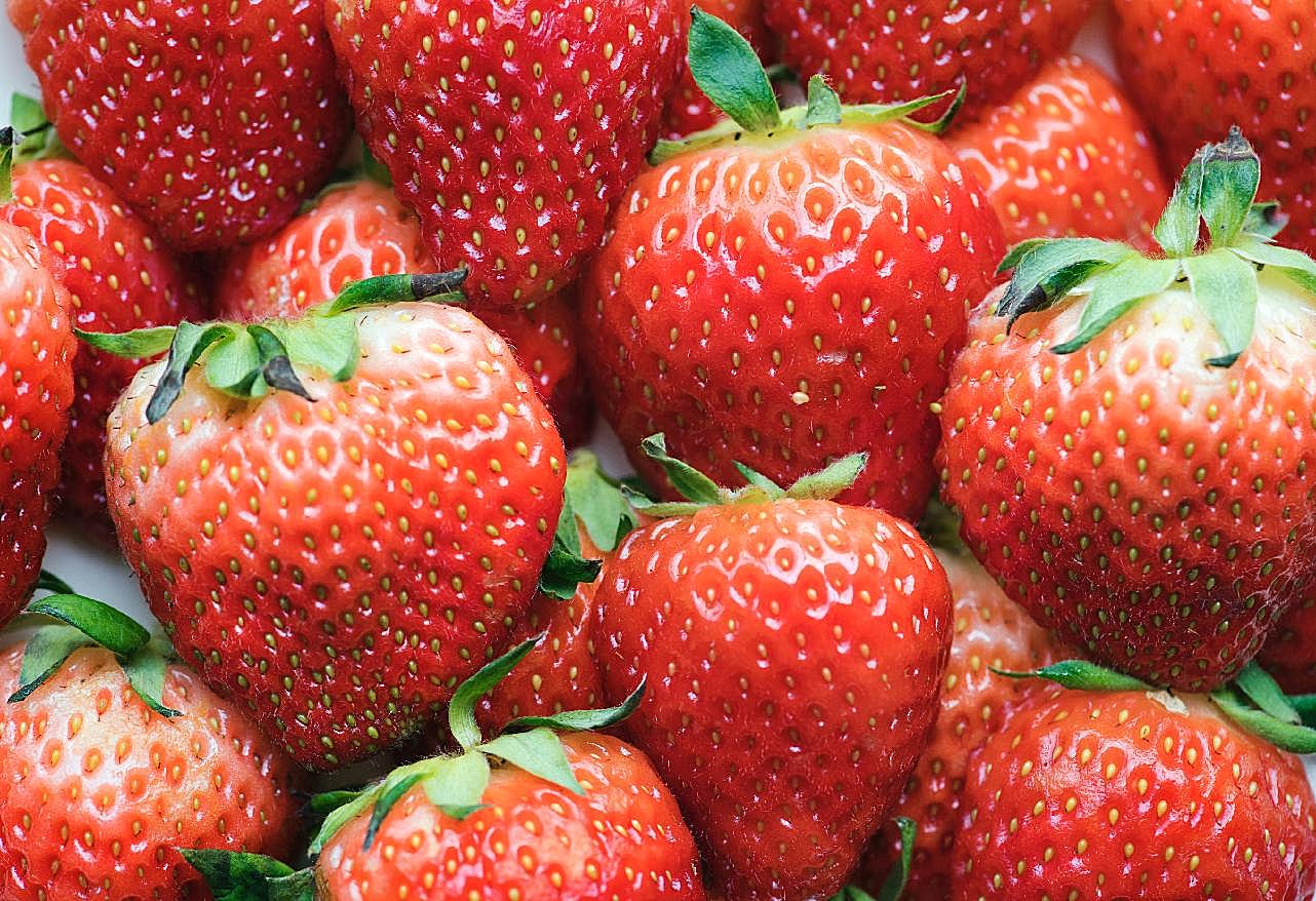 新鲜草莓高清图片生物
