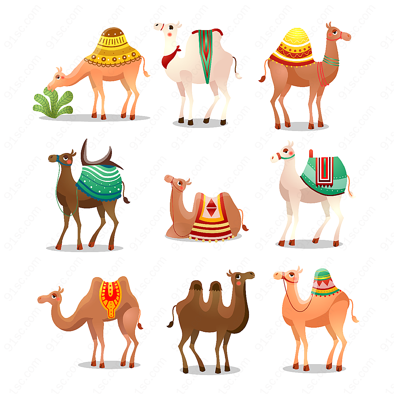 卡通骆驼矢量矢量卡通动物